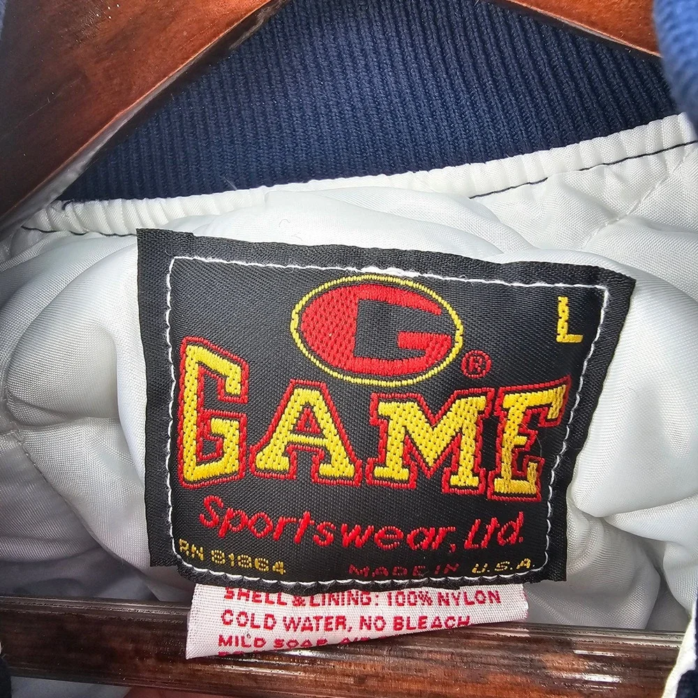 Vintage Golden Bears Softball‎ Jacket Mens L Embroidered Snap Front Retro